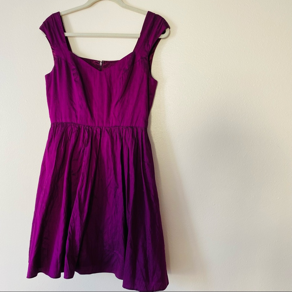 ABS Allen Schwartz A-Line tulle sleeveless Ruched 100% Silk Mini Dress - Picture 7 of 9